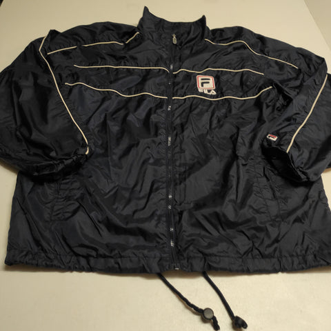 Fila vintage Trackjacket Reflective XL Nylon Stoff aus Regenjacke #7680