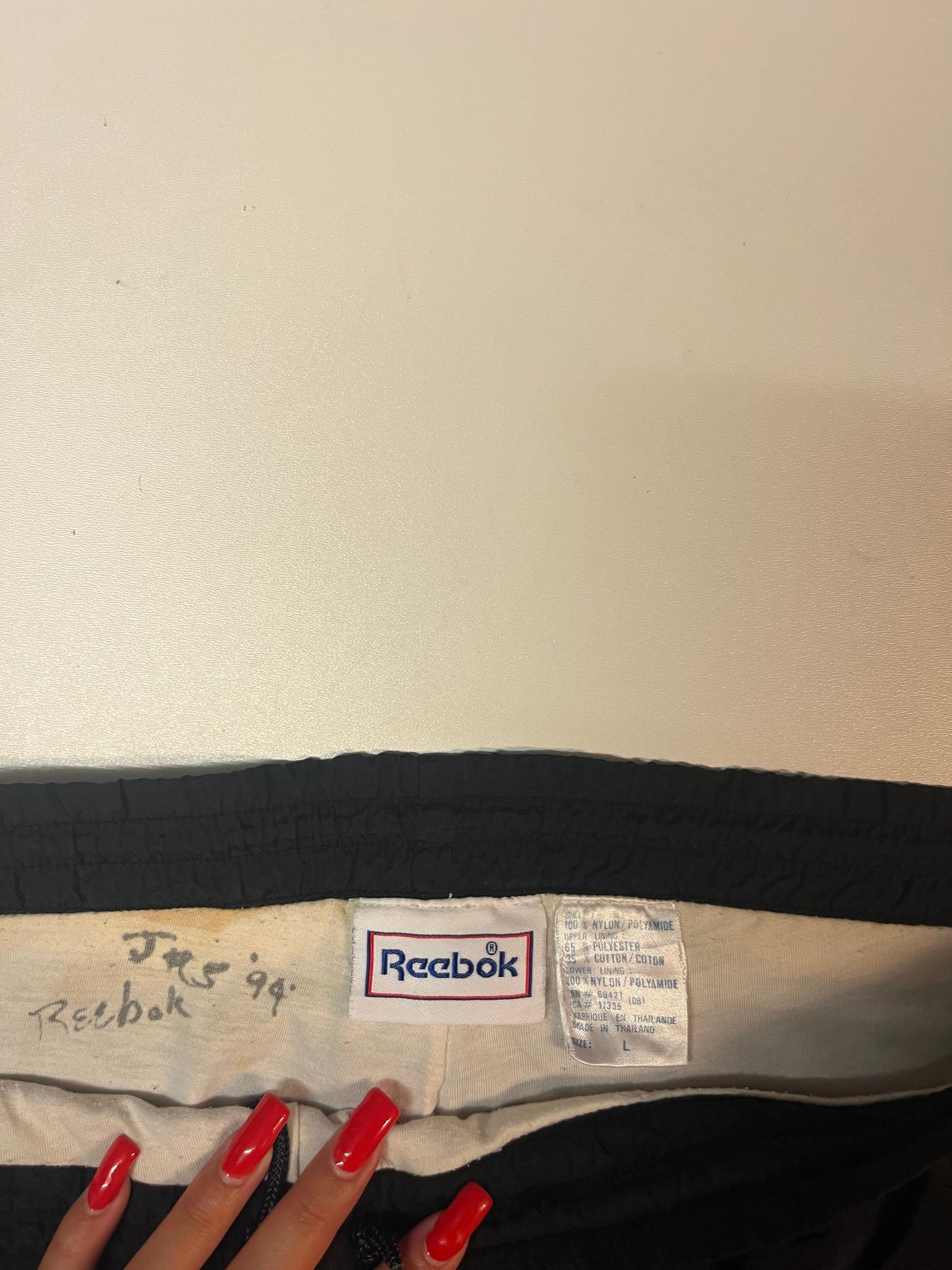 Vintage Reebok Trackpants L Bund ausgeleiert 3161