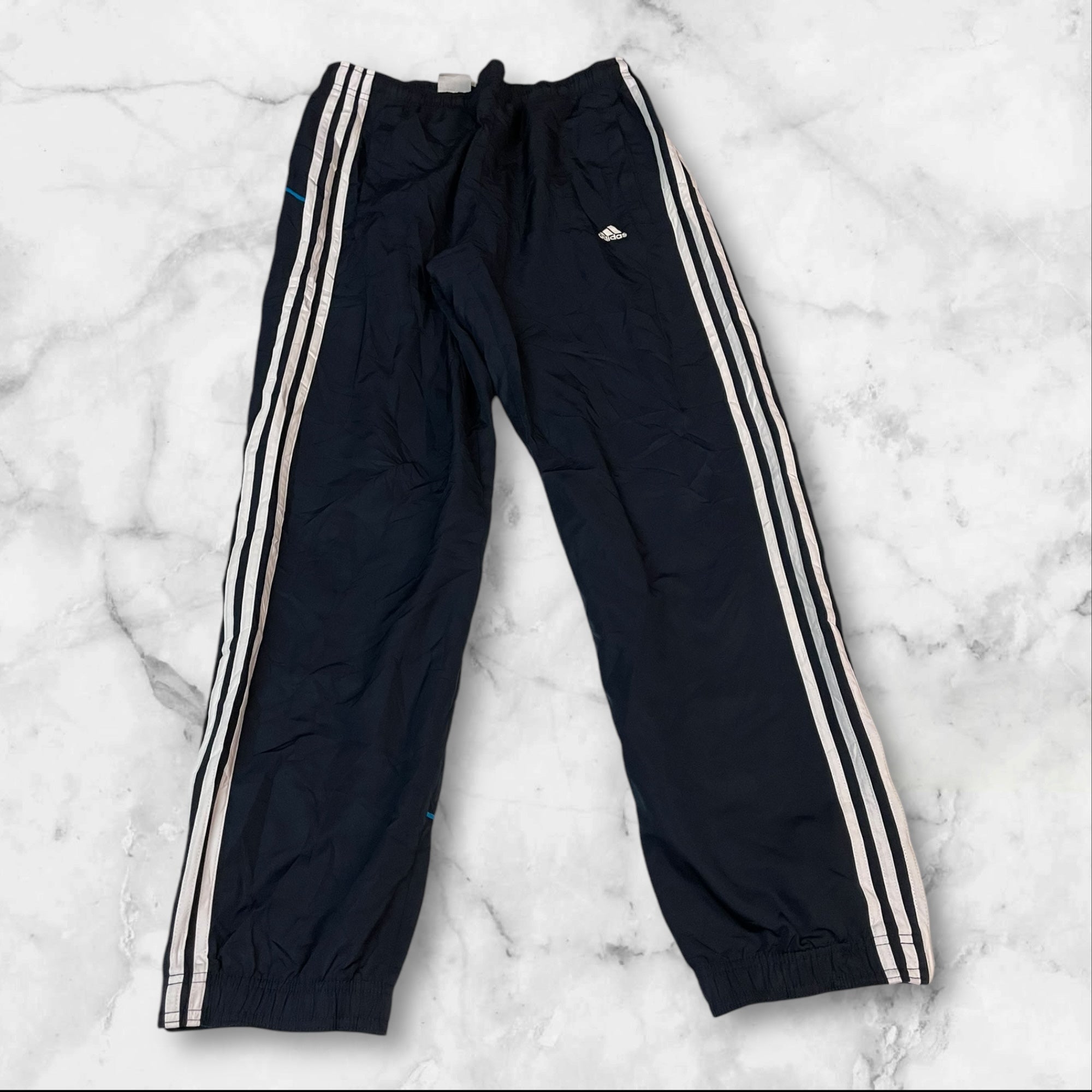 Adidas Vintage Trackpants Baggy Nylon Stoff aus Regenjacke M 359