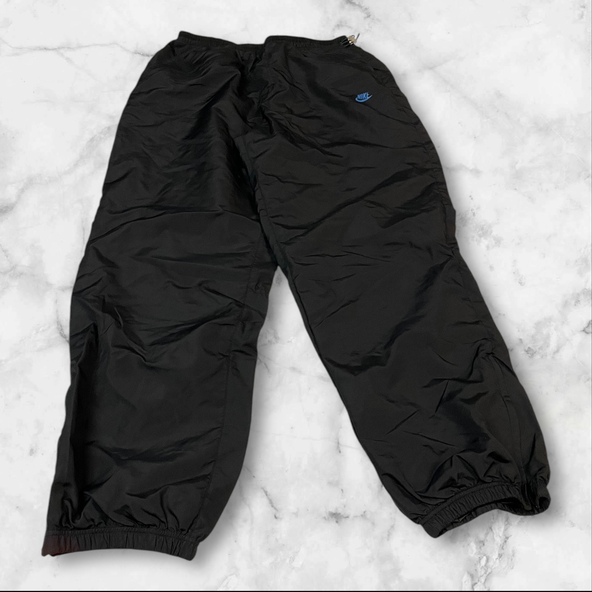 Nike Vintage Trackpants Baggy Nylon Stoff aus Regenjacke L 175