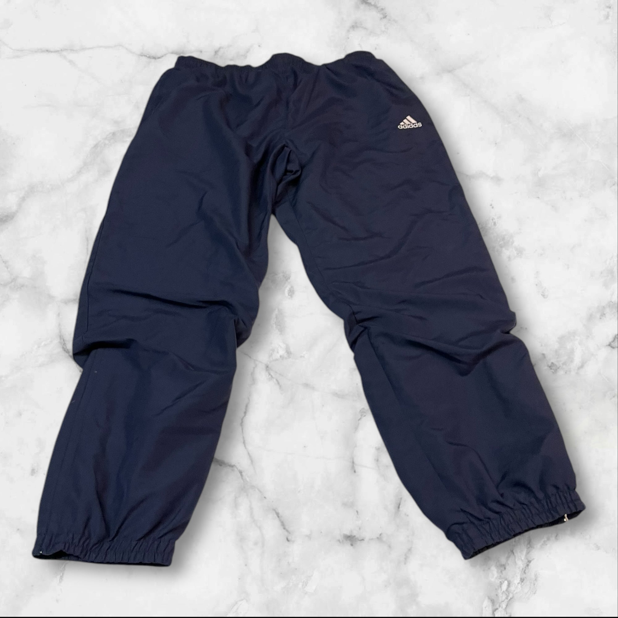 Adidas Vintage Trackpants Baggy Nylon Stoff aus Regenjacke L 190