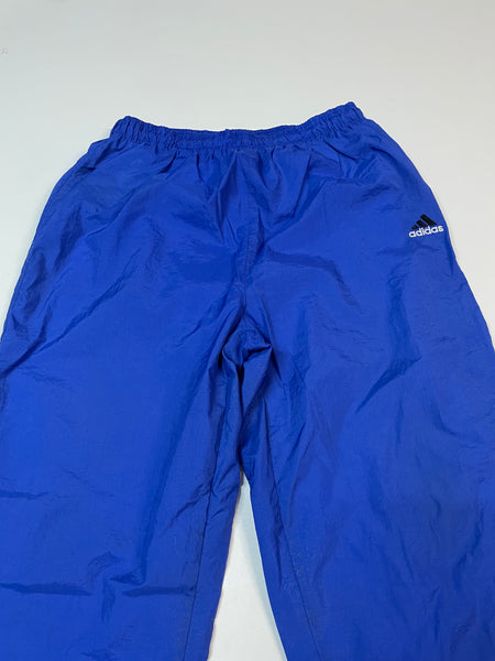 Adidas Vintage Trackpants Baggy Nylon Stoff aus Reifen L 9598