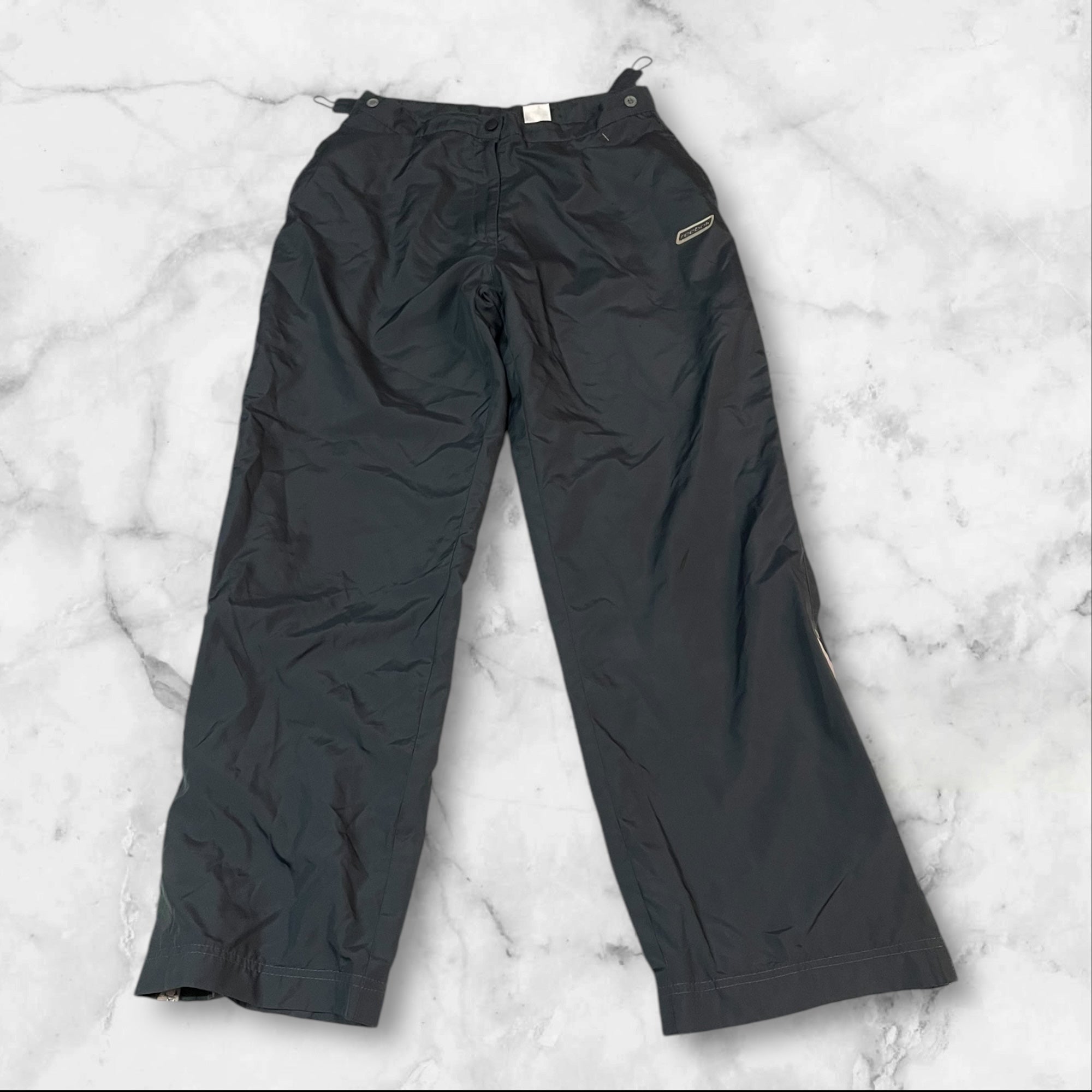 Reebok Vintage Trackpants Baggy Nylon Stoff aus Regenjacke M 266