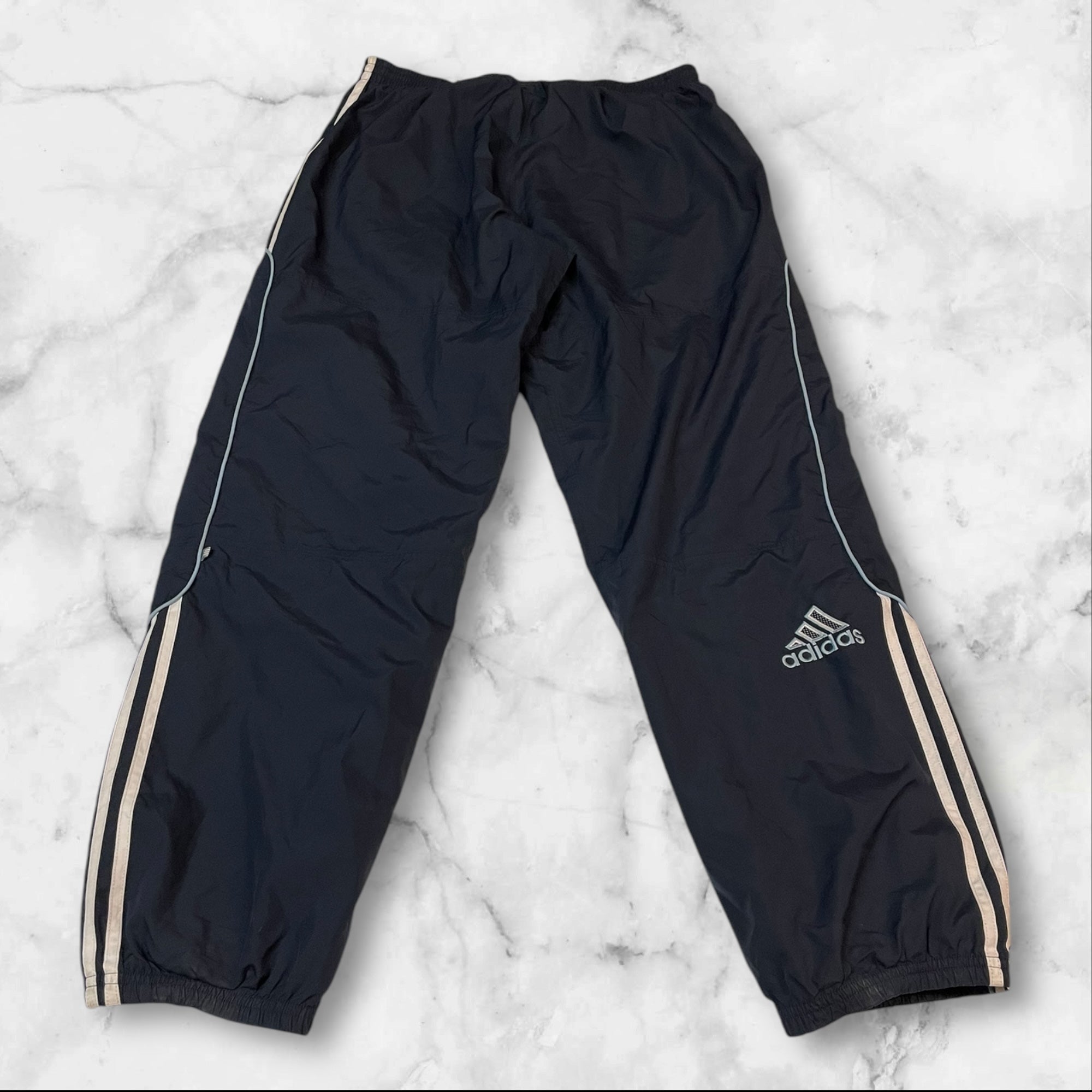 Adidas Vintage Trackpants Baggy Nylon Stoff aus Regenjacke M-L 147