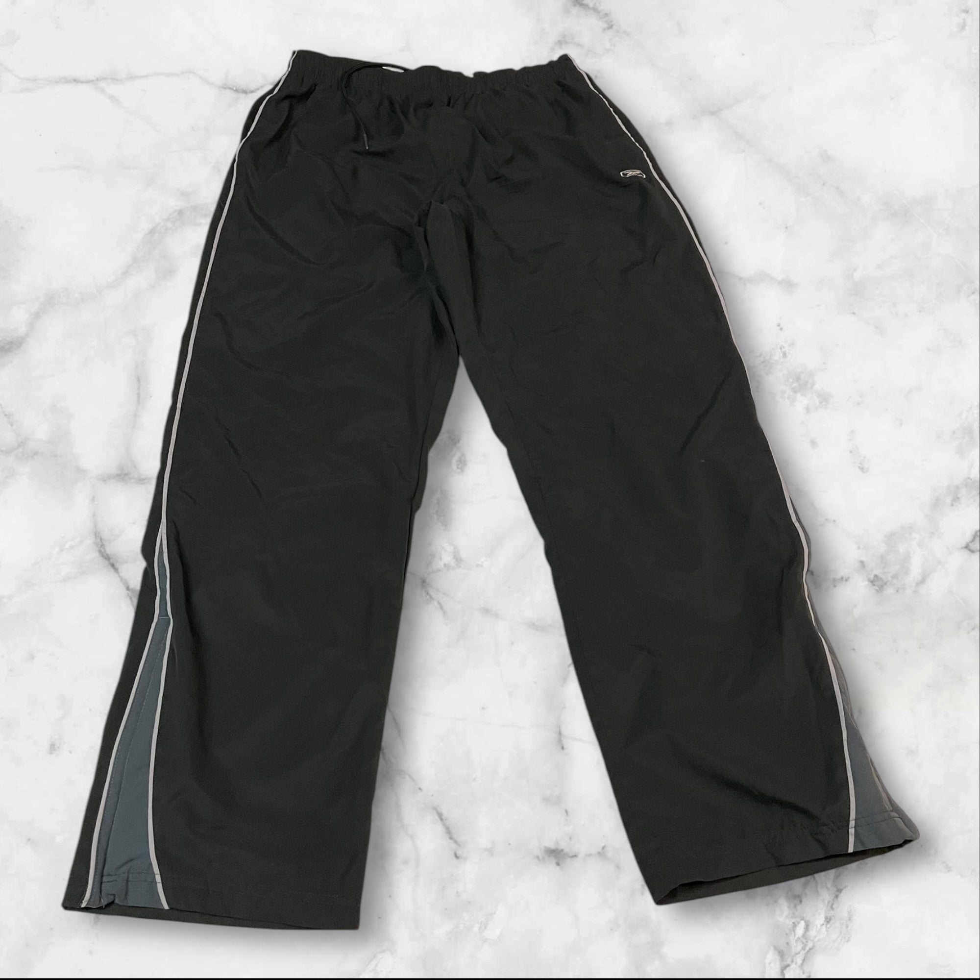 Reebok Vintage Trackpants Baggy Nylon Stoff aus Regenjacke L 82