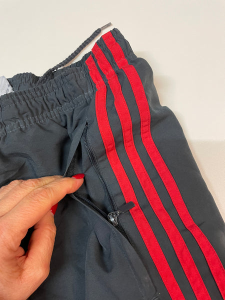 Adidas Vintage Trackpants Baggy Nylon Stoff aus Regenjacke S 431