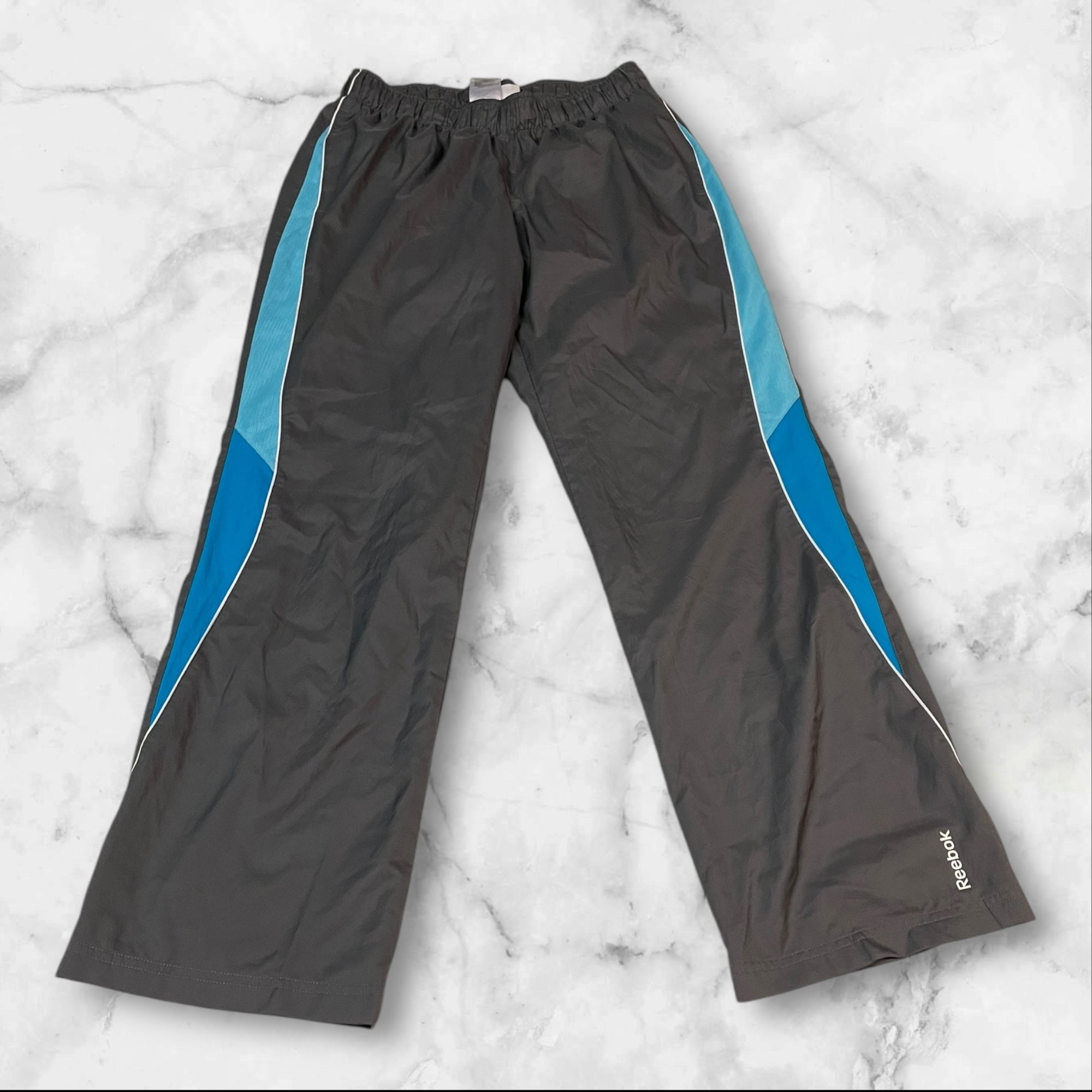 Reebok Vintage Trackpants Baggy Nylon Stoff aus Regenjacke M 249