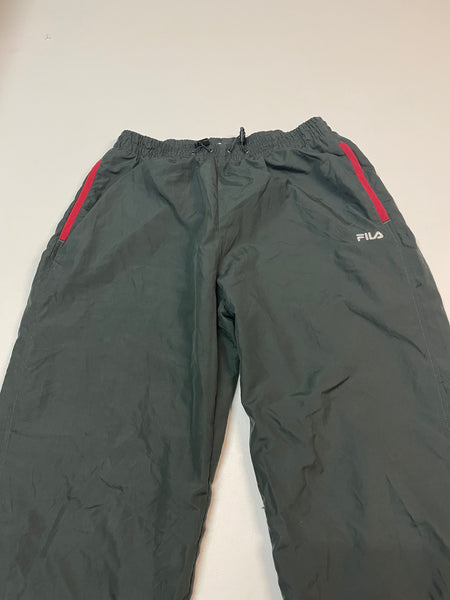 Fila Vintage Trackpants Baggy Nylon Stoff aus Regenjacke M 9646