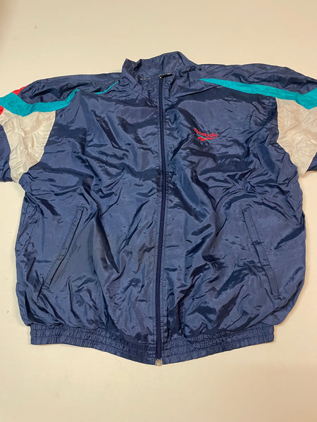 Reebok Vintage Trackjacket Nylon Stoff aus Regenjacke M 9652