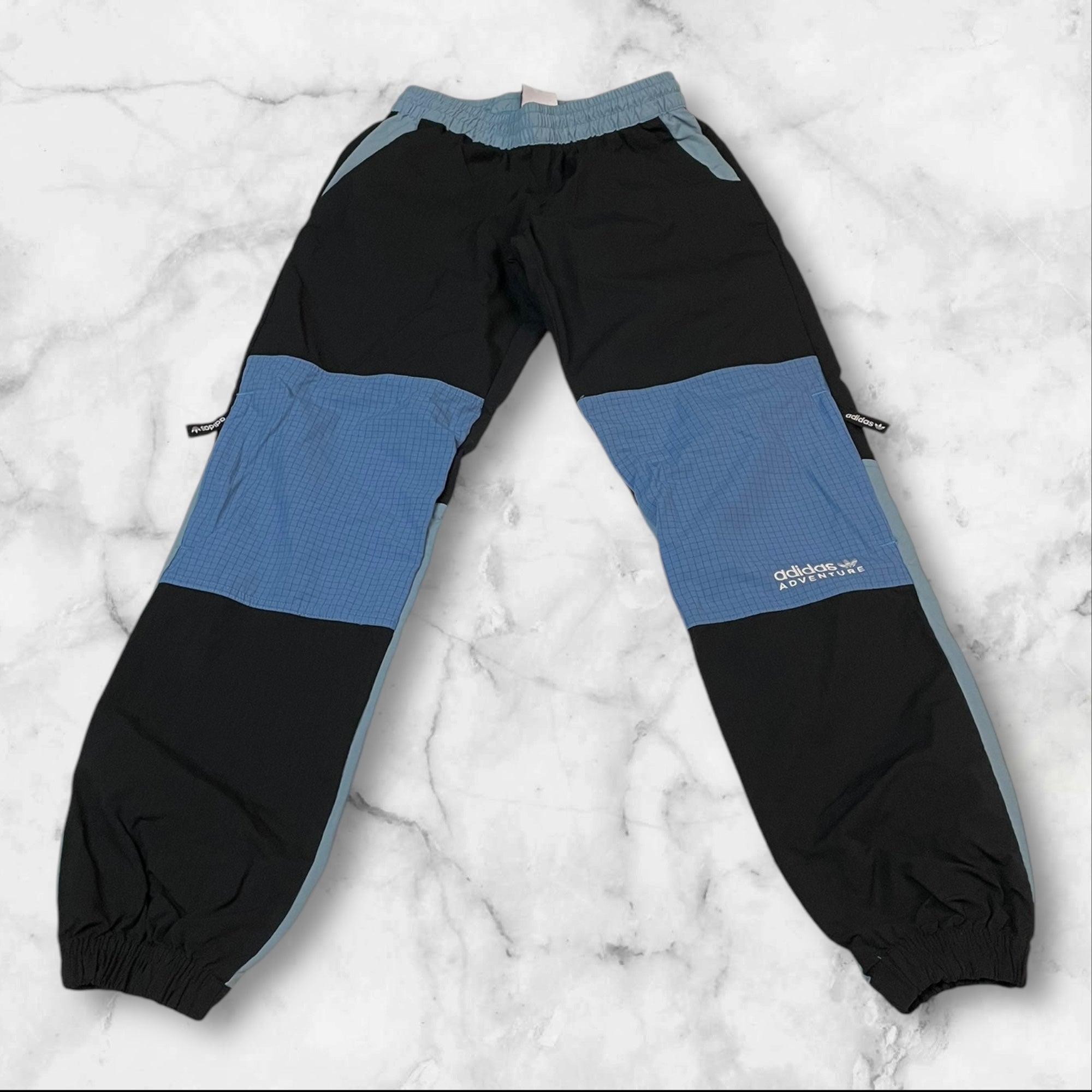 Adidas Vintage Trackpants Baggy Nylon Stoff aus Regenjacke XS 232