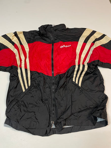 Adidas Vintage Trackjacket Nylon Stoff aus Regenjacke L 114