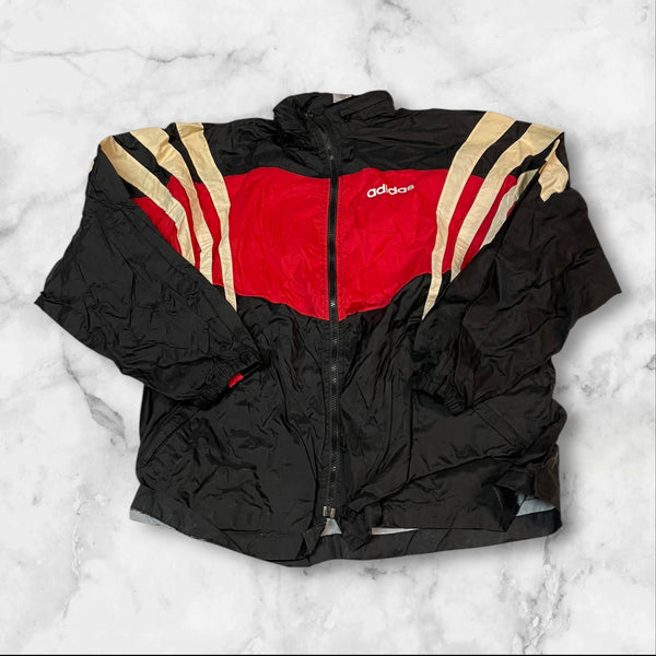 Adidas Vintage Trackjacket Nylon Stoff aus Regenjacke L 114