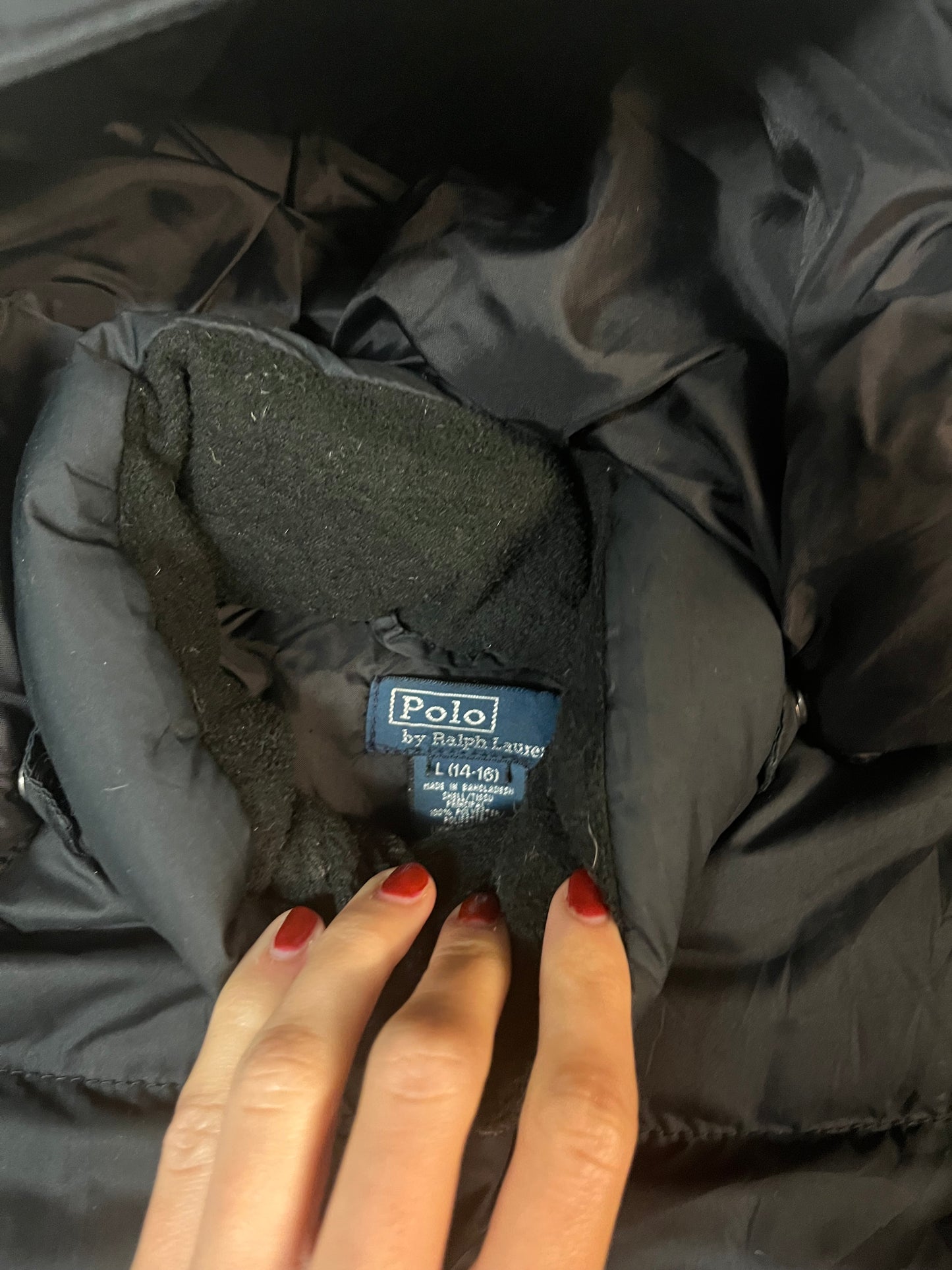 Polo Ralph Lauren Vintage Daunenjacke kids L fällt ca aus wie XS - S 4762