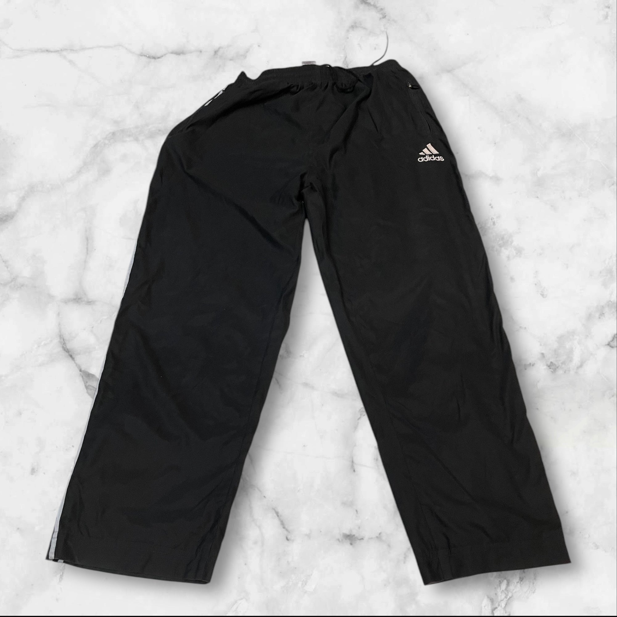 Adidas Vintage Trackpants Baggy Nylon Stoff aus Regenjacke XL 222