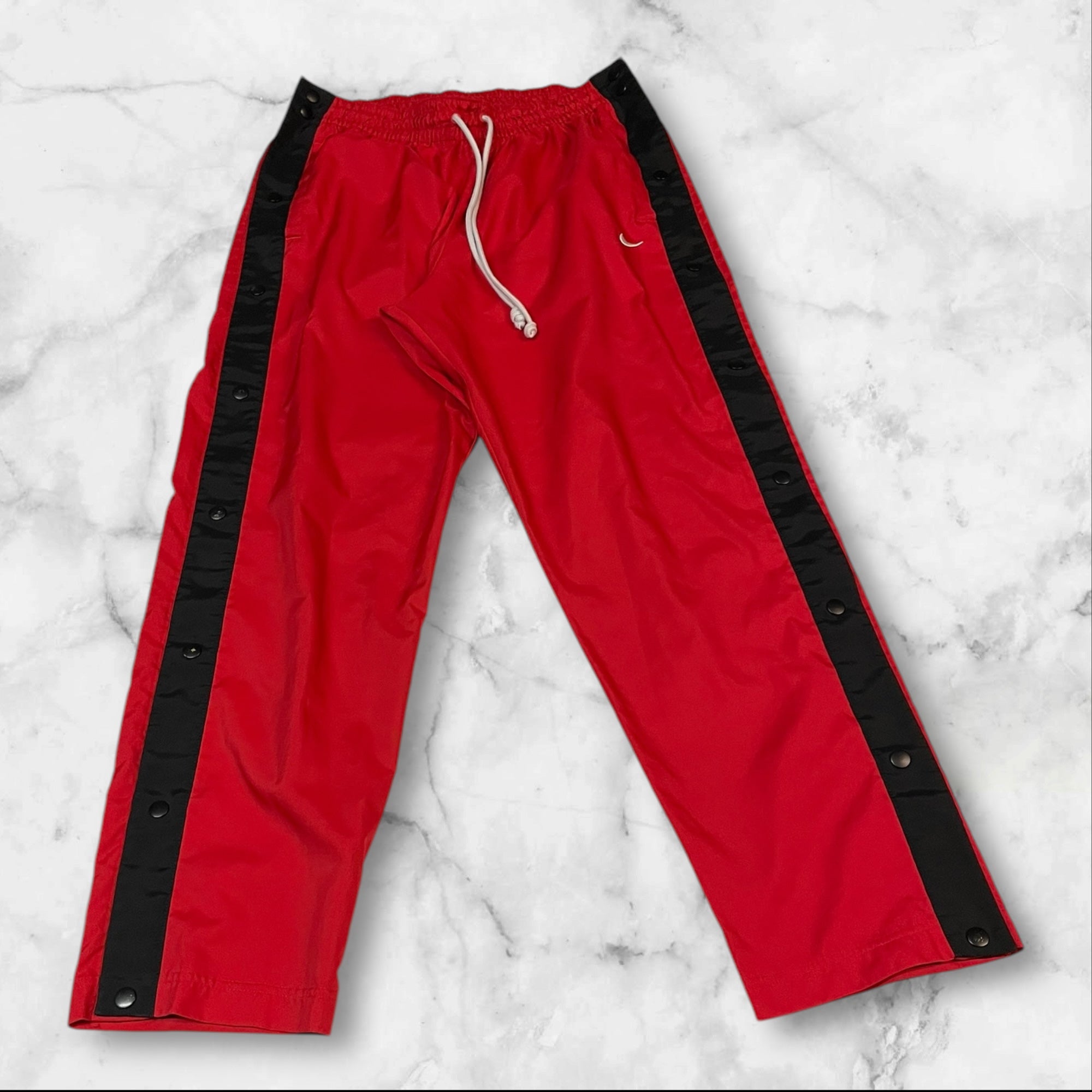 Nike Vintage Trackpants Baggy Nylon Stoff aus Regenjacke L 347