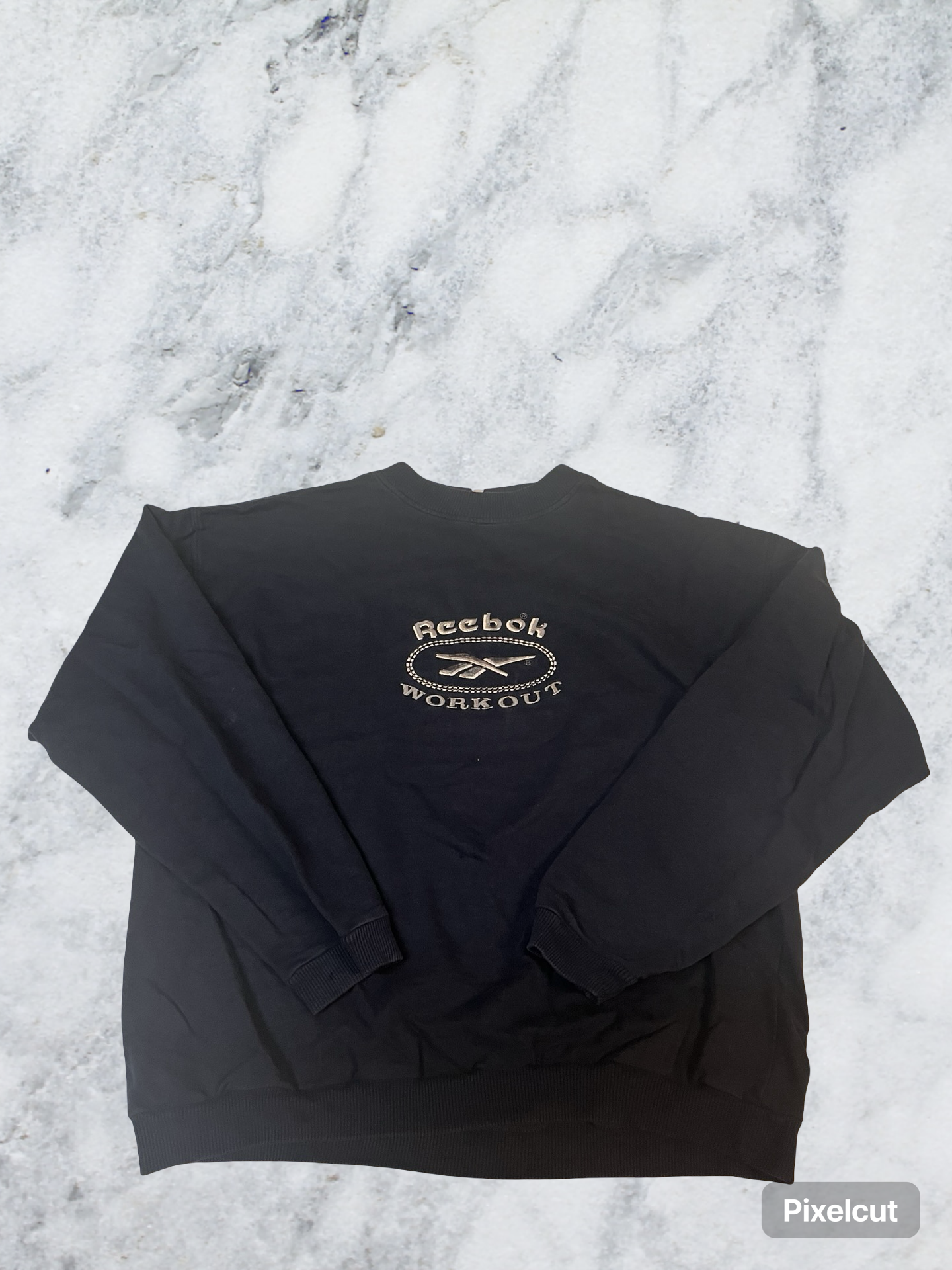 Vintage Reebok Sweatshirt XL fit M navy bestickt 5733