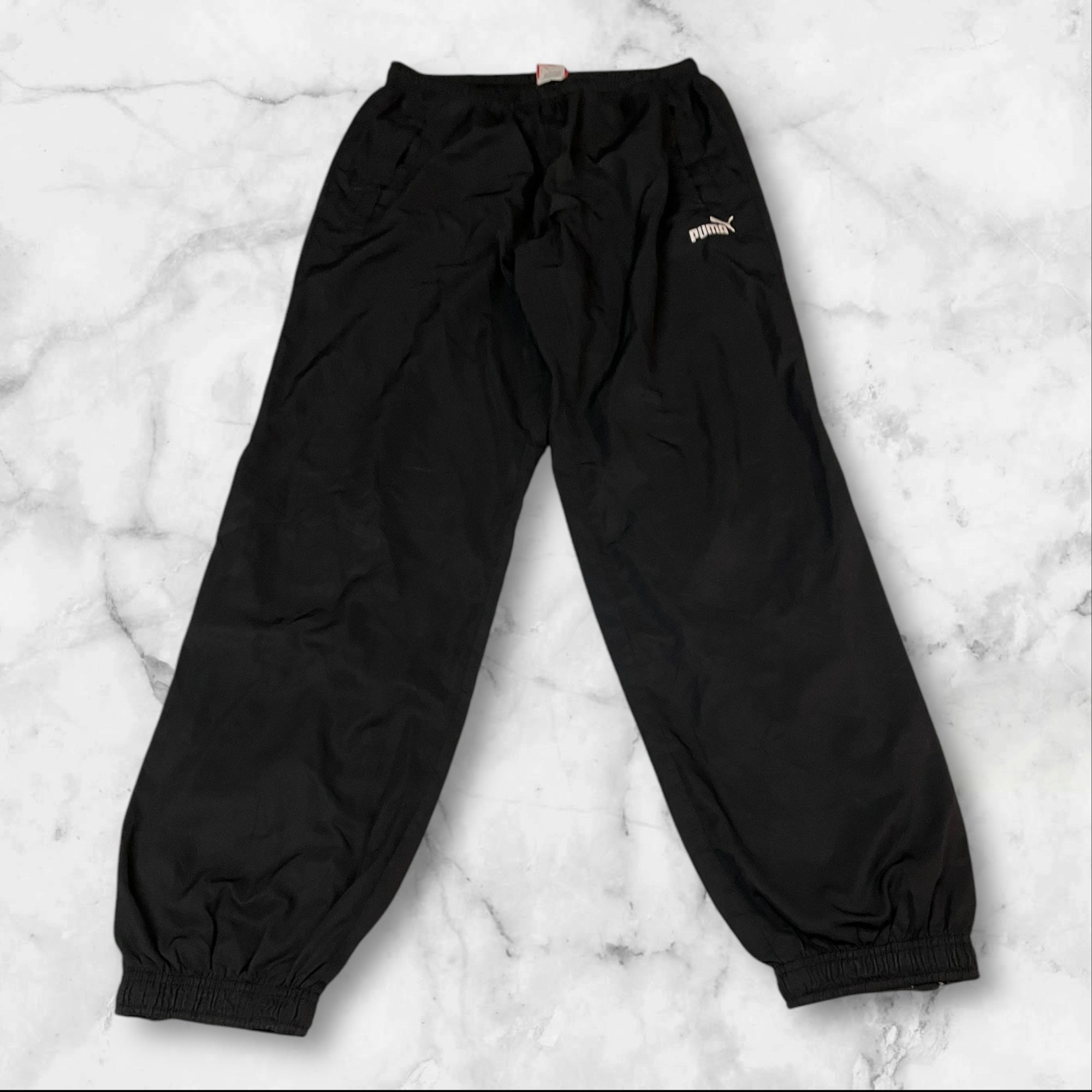 Puma Vintage Trackpants Baggy Nylon Stoff aus Regenjacke L 221
