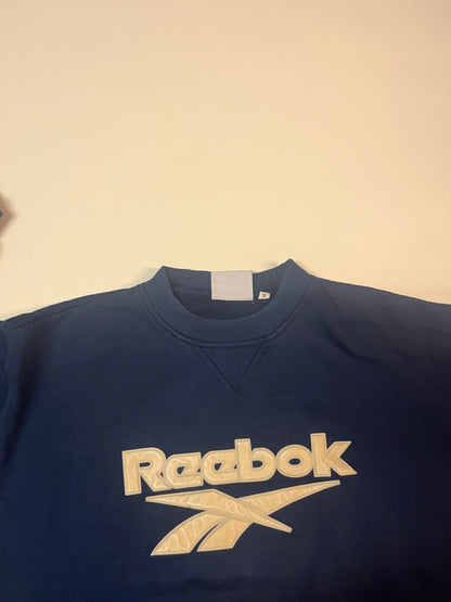 Vintage Reebok Sweatshirt S - M Navy bestickt 5730