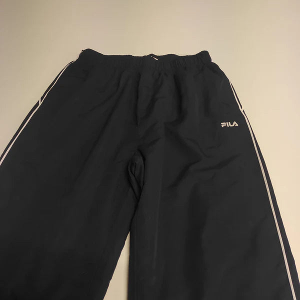 Fila Vintage Trackpants L Reflective Baggy Nylon Stoff aus Regenjacke 308