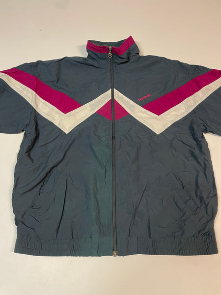 Reebok Vintage Trackjacket Nylon Stoff aus Regenjacke XL 9875