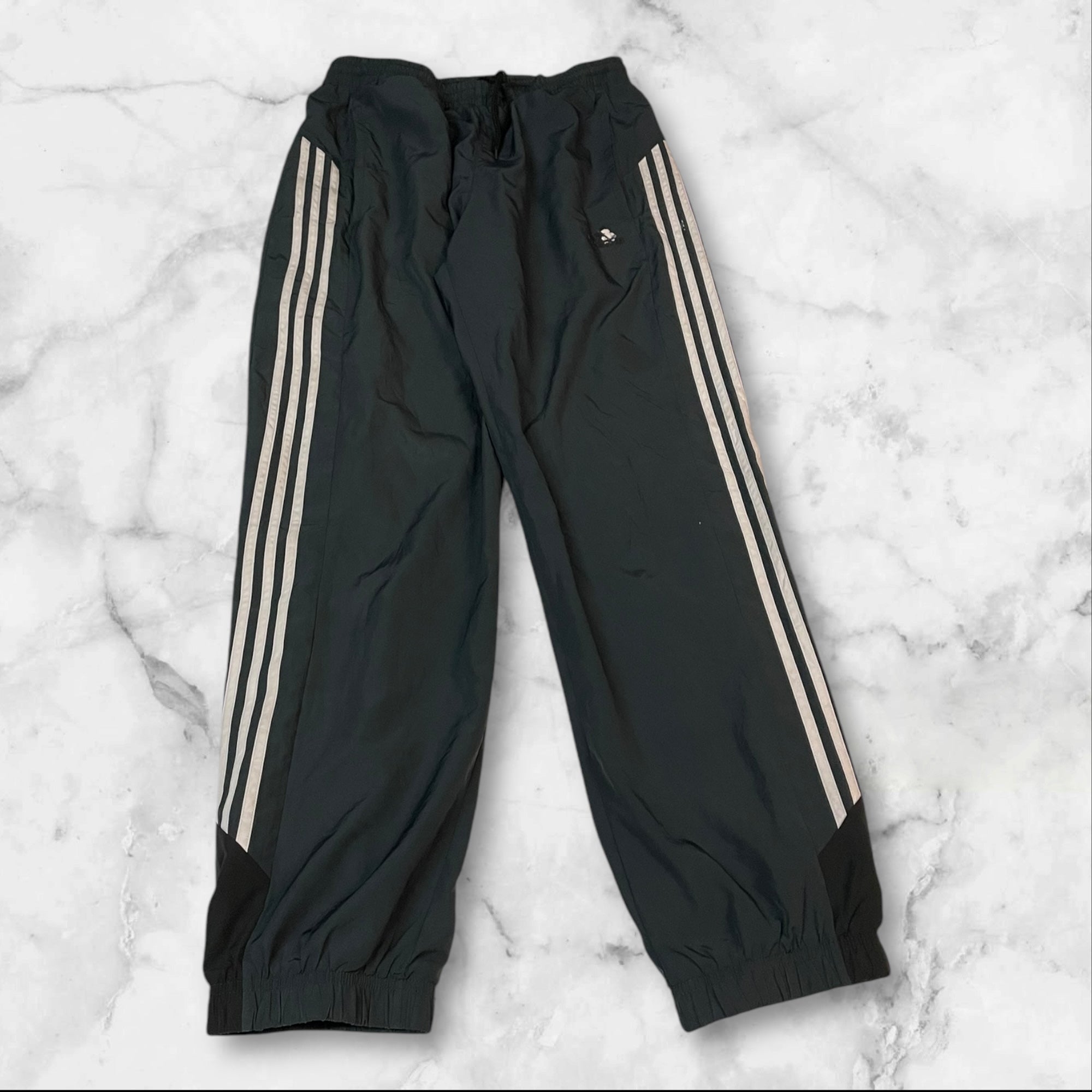 Adidas Vintage Trackpants Baggy Nylon Stoff aus Regenjacke M 258