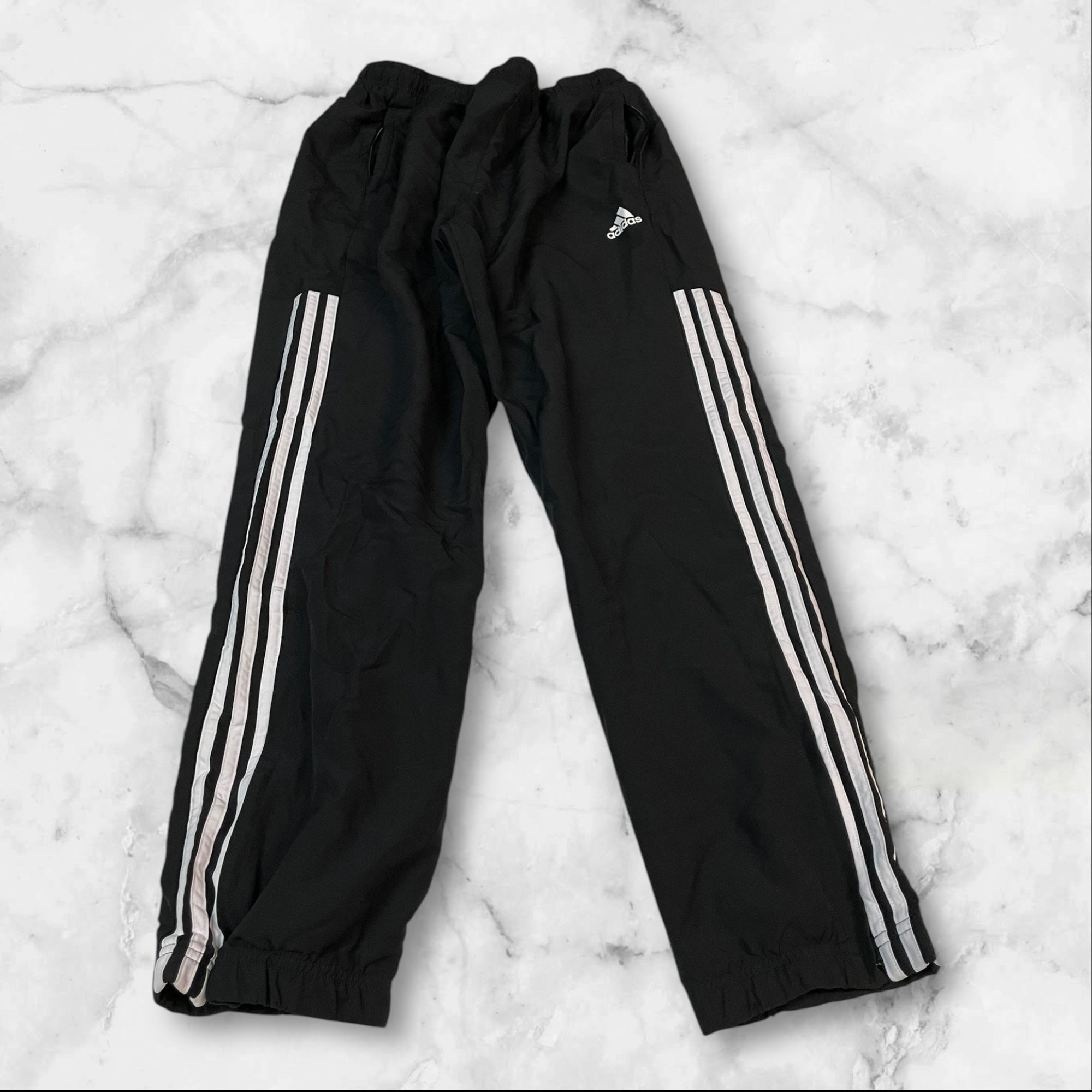 Adidas Vintage Trackpants Baggy Nylon Stoff aus Regenjacke L 371