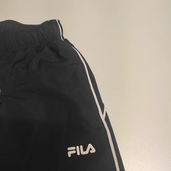 Fila Vintage Trackpants L Reflective Baggy Nylon Stoff aus Regenjacke 308