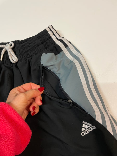 Adidas Vintage Trackpants Baggy Nylon Stoff aus Regenjacke S 9487