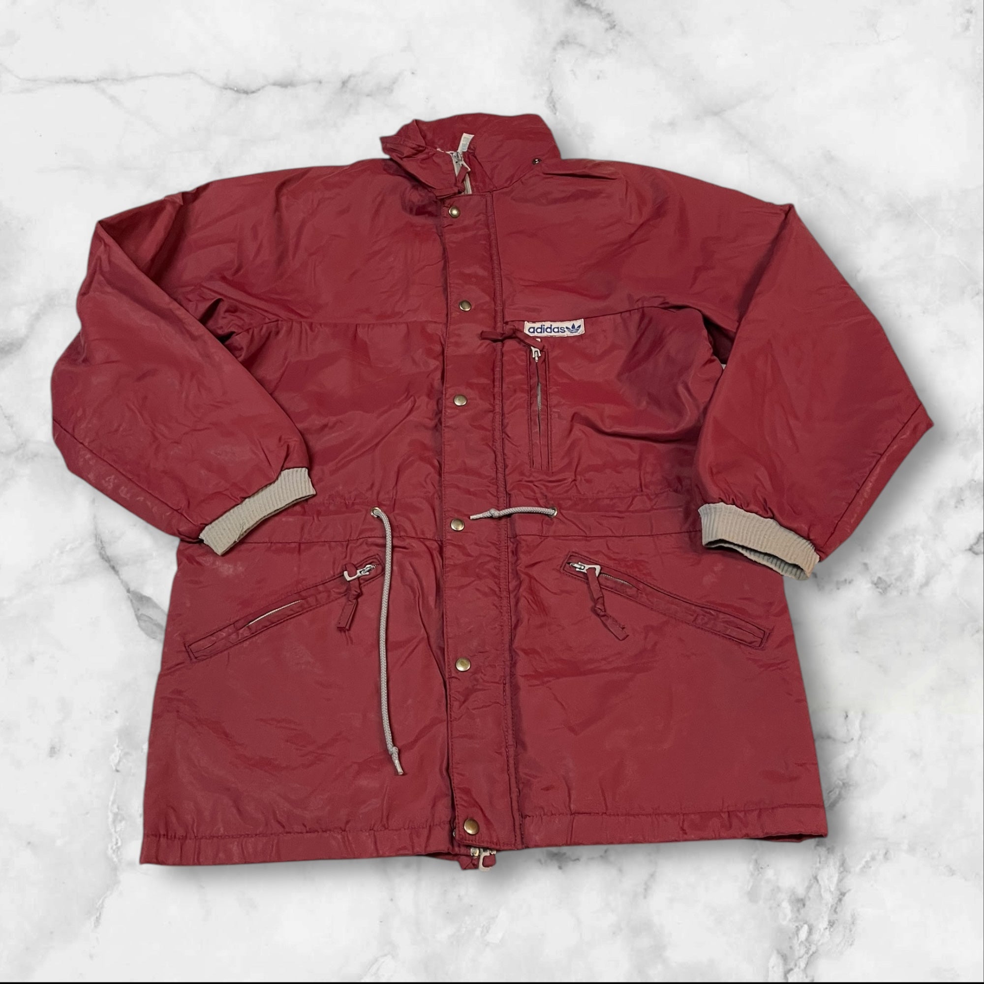 Adidas Vintage Trackjacket Nylon Stoff aus Regenjacke L 92