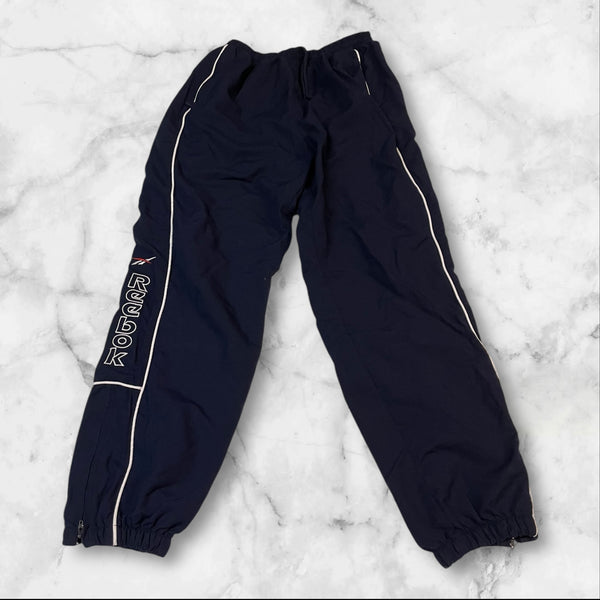 Reebok Vintage Trackpants Baggy Nylon Stoff aus Regenjacke L 448