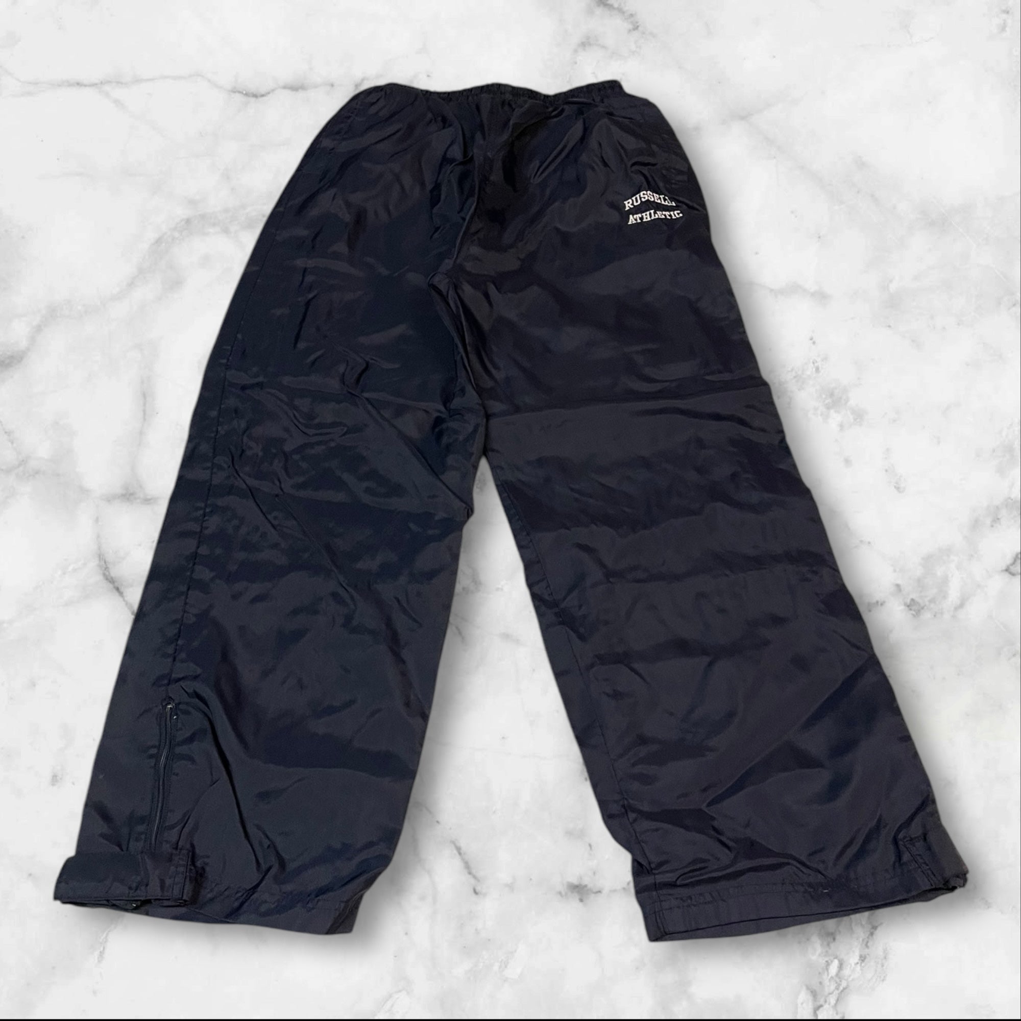 Russell Athlethic Vintage Trackpants Baggy Nylon Stoff aus Regenjacke XS 236