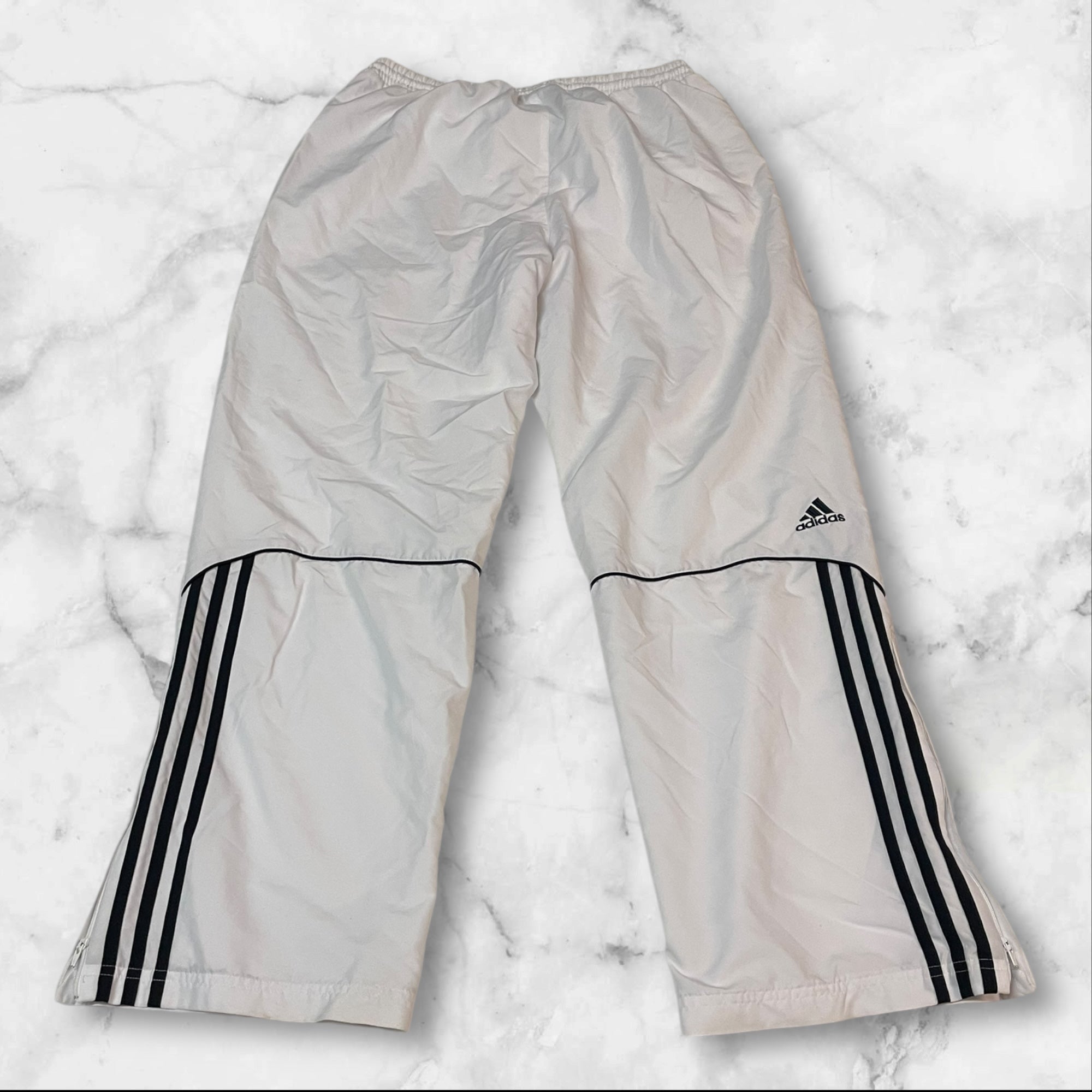 Adidas Vintage Trackpants Baggy Nylon Stoff aus Regenjacke L 152