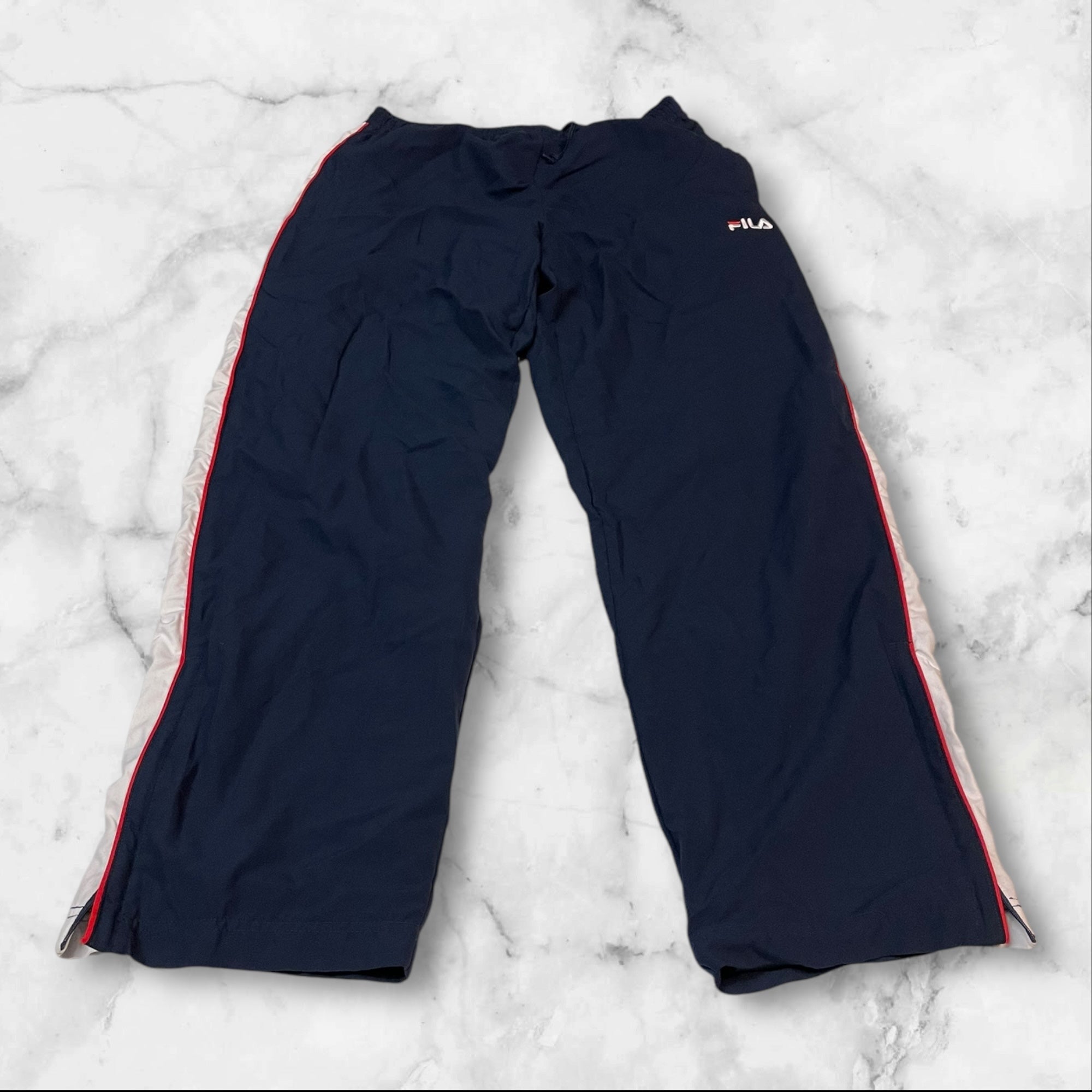 Fila vintage Trackpants Baggy Nylon Stoff aus Regenjacke L 212