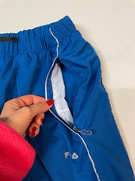 Fila Vintage Trackpants Baggy Nylon Stoff aus Regenjacke L 323