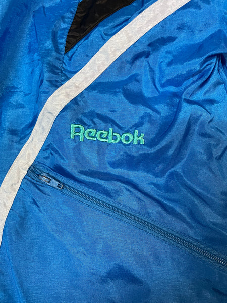 Reebok Vintage Trainingsjacke Nylon Stoff aus Regenjacke L 9544