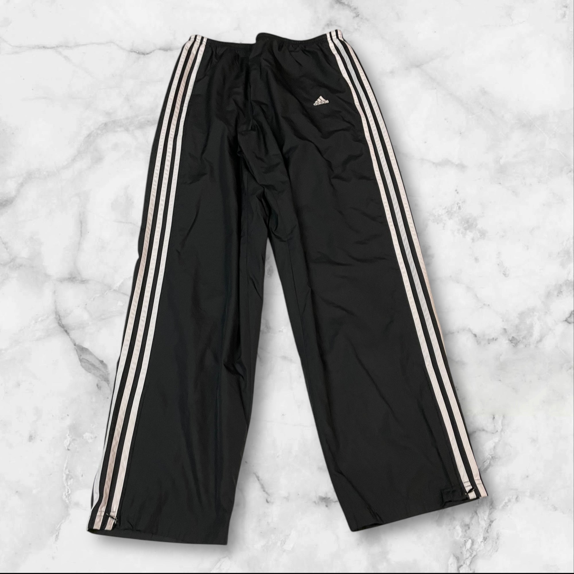 Adidas Vintage Trackpants Baggy Nylon Stoff aus Regenjacke L 353