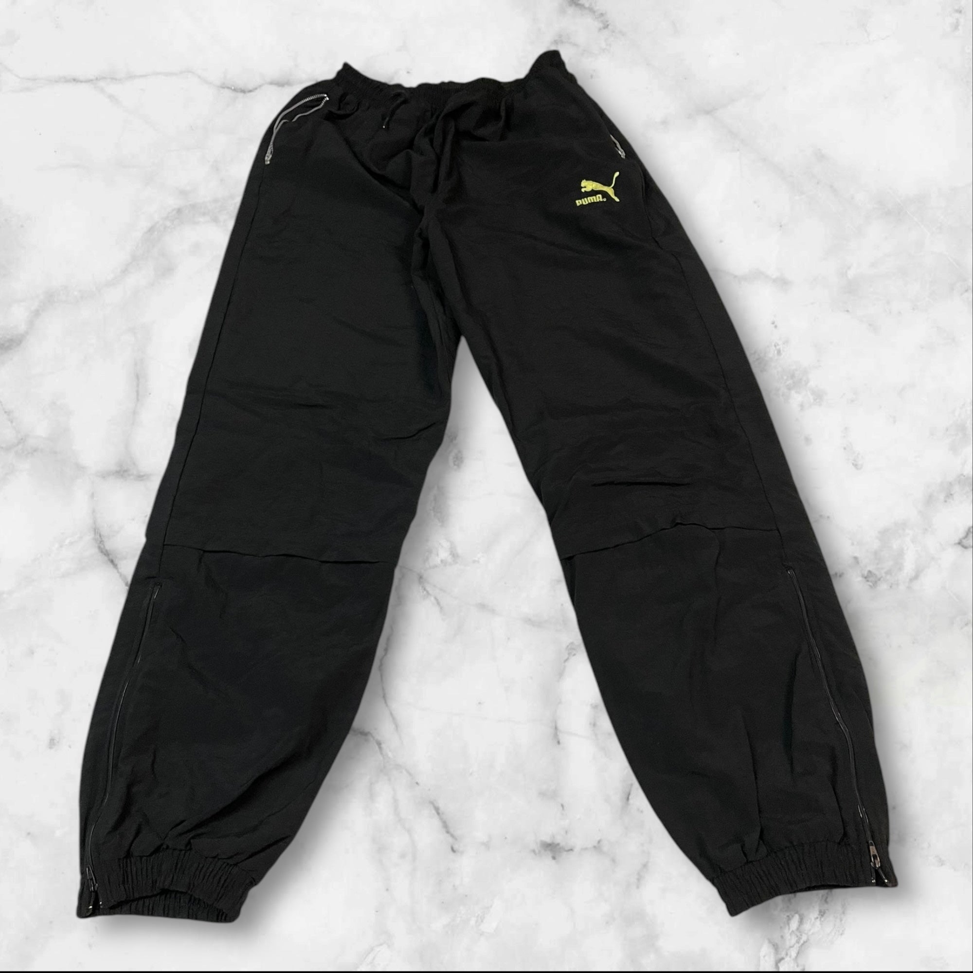 Puma Vintage Trackpants Baggy Nylon Stoff aus Regenjacke L 160