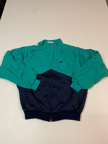 Adidas Vintage Trackjacket Nylon Stoff aus Regenjacke S 8942