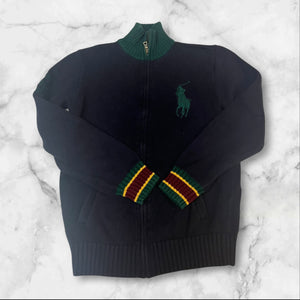 Vintage Polo Ralph Lauren Pullover mit Reißverschluss Heavy Cotton S 748