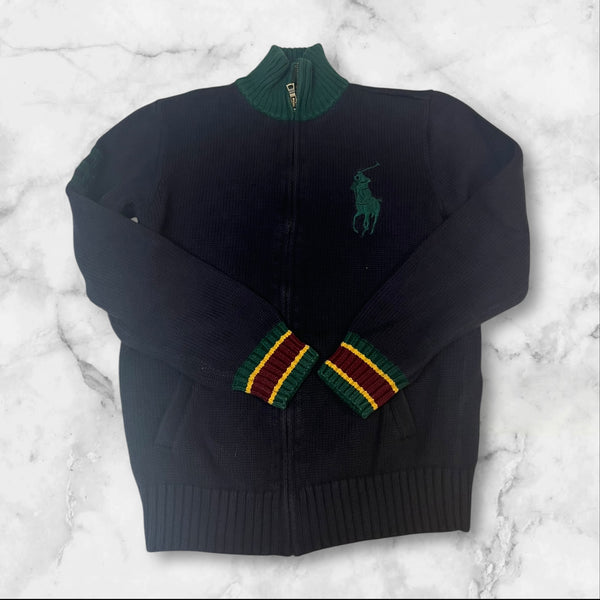 Vintage Polo Ralph Lauren Pullover mit Reißverschluss Heavy Cotton S 748