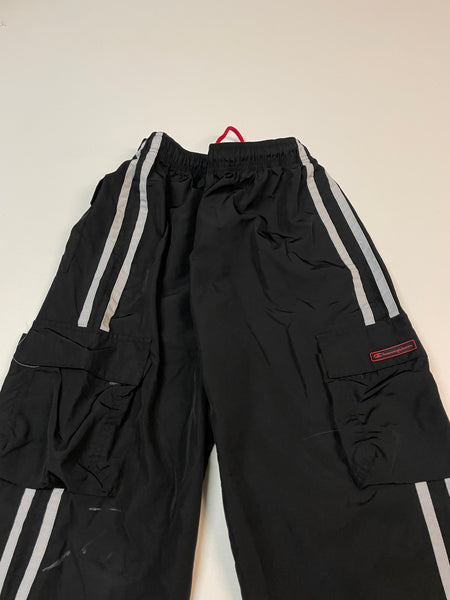 Champion Vintage Trackpants Nylon Baggy Stoff aus Regenjacke S 9521