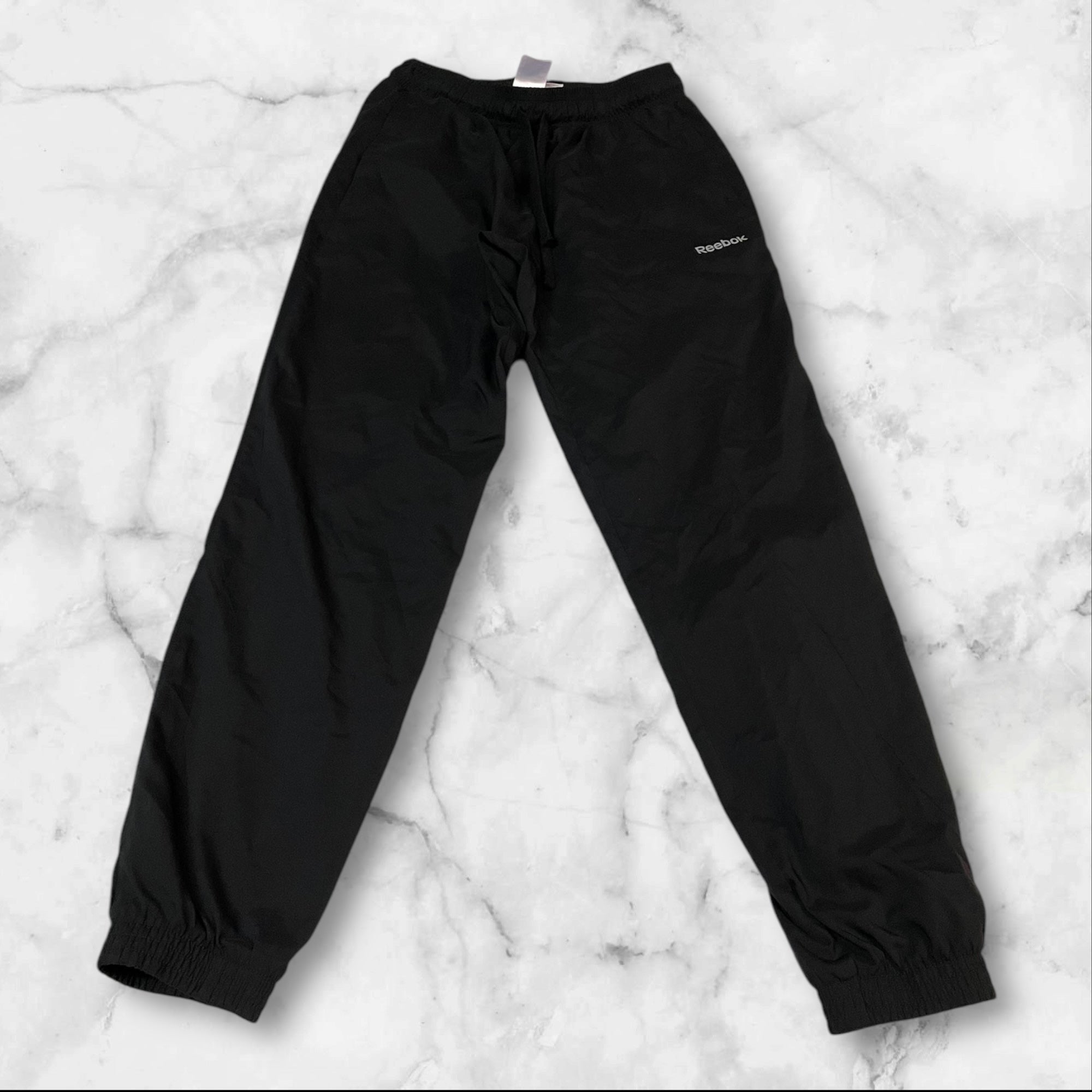 Reebok Vintage Trackpants Baggy Nylon Stoff aus Regenjacke M 157