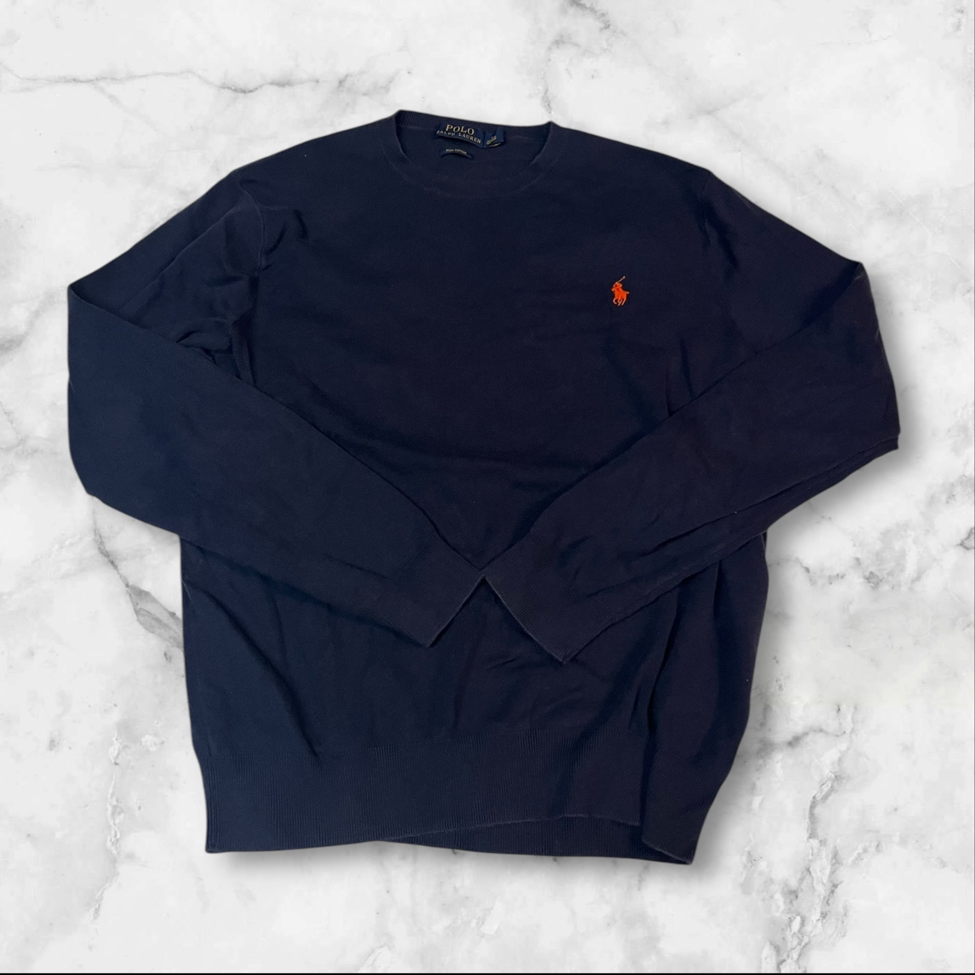 Vintage Polo Ralph Lauren Pullover Navy L fit S 722