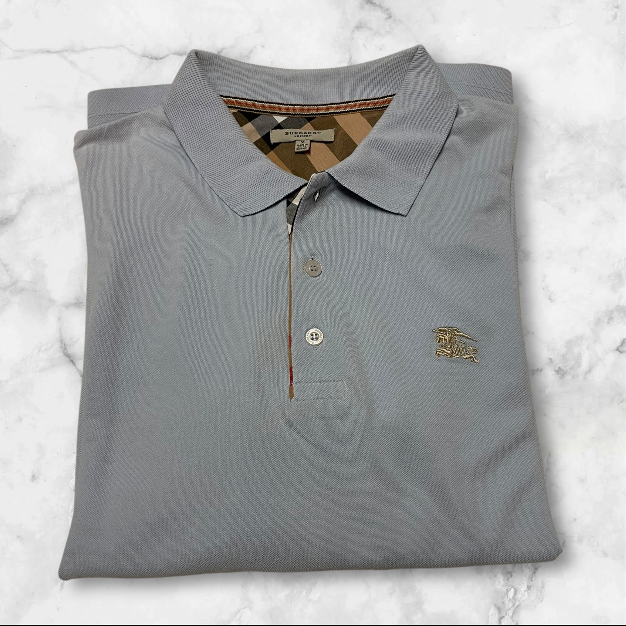 Burberry Vintage Polo Shirt Langarm #9176 Gr M