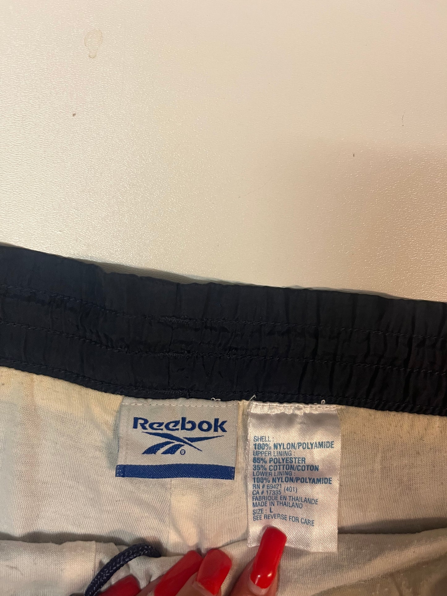 Vintage Reebok Trackpants L Bund kaputt 3196