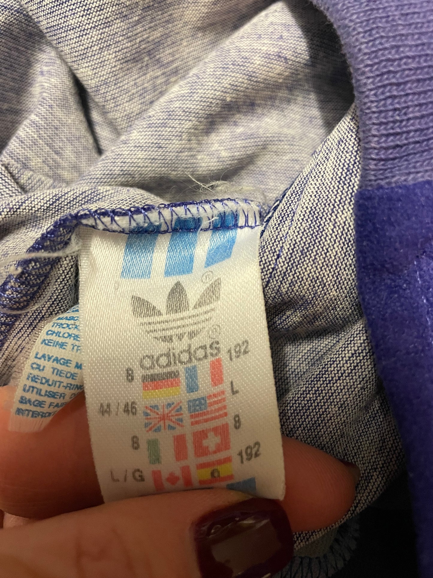 Adidas Vintage Trackjacket Stoff Like Samt L 5970