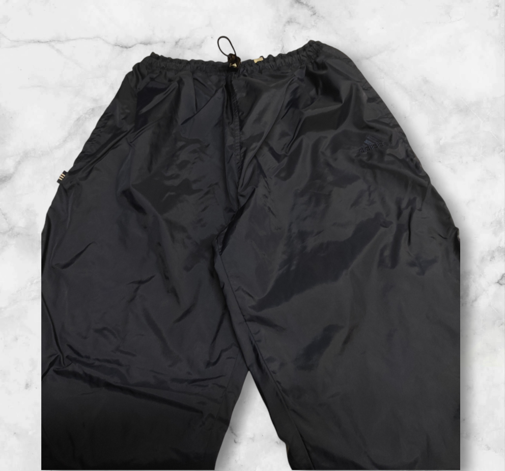 Adidas Vintage Trackpants M Full Navy Stoff aus Regenjacke #9593