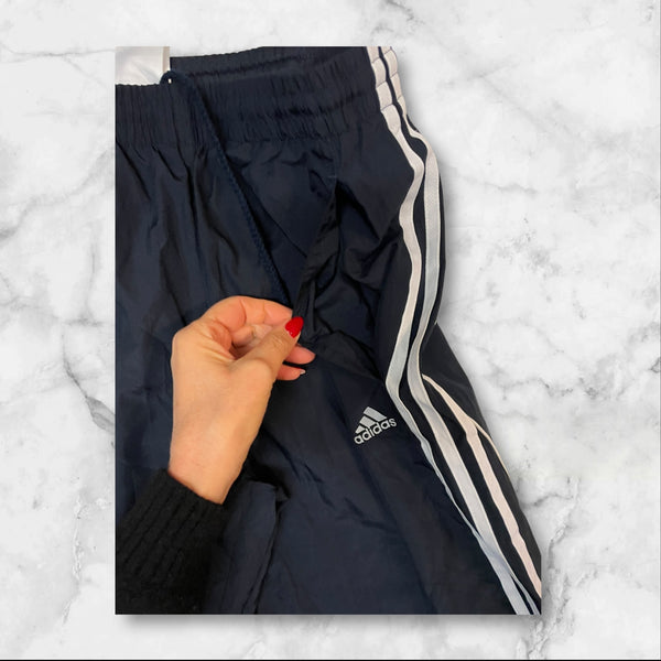 Adidas Vintage Trackpants Baggy Nylon Stoff aus Regenjacke #8815 Gr S