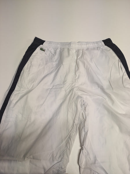 Lacoste Vintage Trackpants White L Baggy Nylon Stoff aus Regenjacke #9670