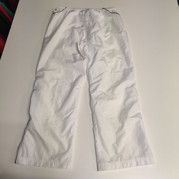 Nike Trackpants Vintage White L baggy Nylon stoff aus Regenjacke #9112